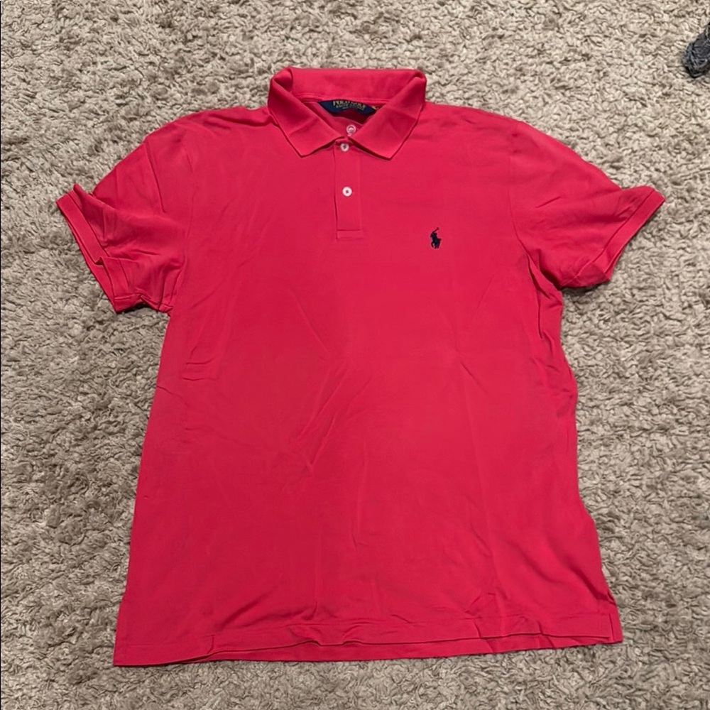 Polo Golf by Ralph Lauren Men's Watermelon Red Polo Shirt Pro Fit Large